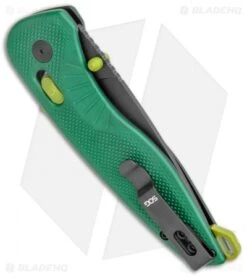 SOG Aegis AT Tanto AT-XR Lock Knife Forest Green GRN W/Safety (3.13" Black) -SOG Sales Store SOG Aegis AT TAnto Lock Forest Green Black BHQ 122327 jr side