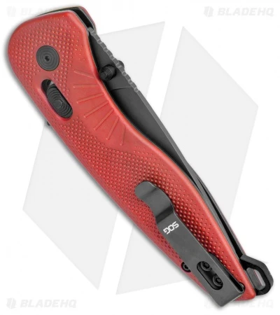 SOG Aegis AT Tanto AT-XR Lock Knife Red GRN W/Safety (3.1" Black) 5 SOG Aegis AT Tanto AT-XR Lock Knife Red GRN W/Safety (3.1" Black) - Image 3
