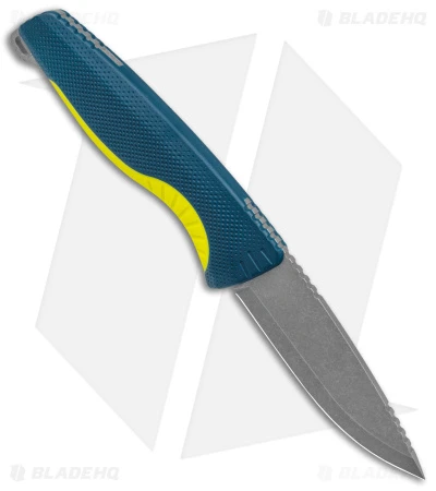 SOG Aegis FX Fixed Blade Knife Indigo Blue/Acid Yellow GRN (3.6" Stonewash) 4 SOG Aegis FX Fixed Blade Knife Indigo Blue/Acid Yellow GRN (3.6" Stonewash) - Image 2