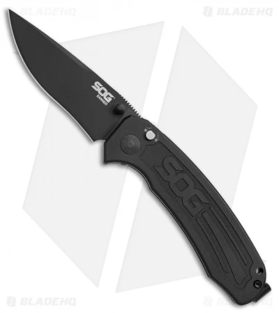 SOG Banner Spring Assisted Knife Black Aluminum (3.5" Black) BA1001 3 SOG Banner Spring Assisted Knife Black Aluminum (3.5" Black) BA1001