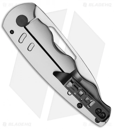 SOG Escape Sheepsfoot Frame Lock Knife Silver (3" Satin) 4 SOG Escape Sheepsfoot Frame Lock Knife Silver (3" Satin) - Image 2
