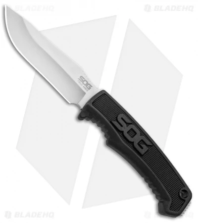 SOG Field Fixed Blade Knife Black Rubber (4" Satin) 3 SOG Field Fixed Blade Knife Black Rubber (4" Satin)