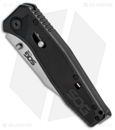 SOG Flare Clip Point Assisted Opening Knife (3.5" Satin) FLA1001-CP 3 SOG Flare Clip Point Assisted Opening Knife (3.5" Satin) FLA1001-CP - Image 2
