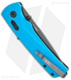 SOG Flash AT-XR Lock Assisted Opening Knife Civic Cyan (3.45" Dark Gray) 8 SOG Flash AT-XR Lock Assisted Opening Knife Civic Cyan (3.45" Dark Gray) -SOG Sales Store SOG Flash Mk3 ATXR Lock Civic Cyan Gray BHQ 105718 jr side