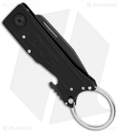 SOG Keytron Clip Point Folding Knife Key Chain Blackout (1.9" Black) KT1003-CP 5 SOG Keytron Clip Point Folding Knife Key Chain Blackout (1.9" Black) KT1003-CP - Image 3