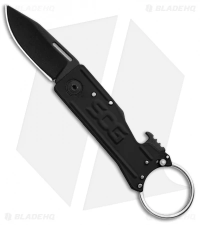 SOG Keytron Clip Point Folding Knife Key Chain Blackout (1.9" Black) KT1003-CP 3 SOG Keytron Clip Point Folding Knife Key Chain Blackout (1.9" Black) KT1003-CP