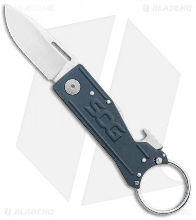 SOG Keytron Clip Point Folding Knife Key Chain Gray (1.9" Satin) KT1004-CP 3 SOG Keytron Clip Point Folding Knife Key Chain Gray (1.9" Satin) KT1004-CP