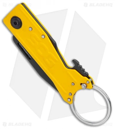 SOG Keytron Clip Point Folding Knife Key Chain Yellow (1.9" Black) KT1005-CP 4 SOG Keytron Clip Point Folding Knife Key Chain Yellow (1.9" Black) KT1005-CP - Image 2