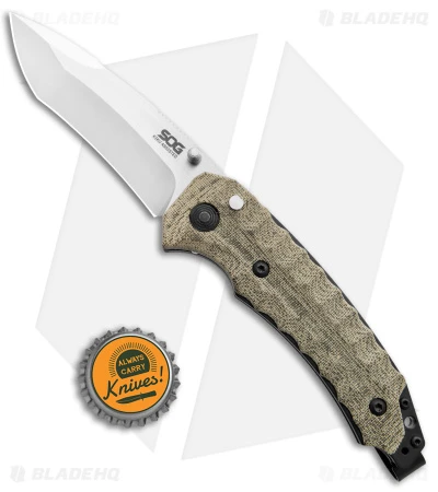 SOG Kiku Spring Assisted Knife Tan Micarta (3.5" Satin) KU-3003 6 SOG Kiku Spring Assisted Knife Tan Micarta (3.5" Satin) KU-3003 - Image 4