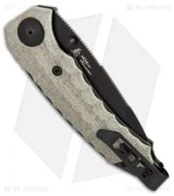 SOG Kiku Spring Assisted Knife Linen Micarta (3.5" Black) KU-3002 -SOG Sales Store SOG Kiku assisted linen micarta black KU 3002 BHQ 52249 er side