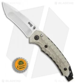SOG Kiku Spring Assisted Knife Linen Micarta (3.5" Satin) KU-3001 9 SOG Kiku Spring Assisted Knife Linen Micarta (3.5" Satin) KU-3001 -SOG Sales Store SOG Kiku assisted linen micarta satin KU 3001 BHQ 52243 er bottlecap