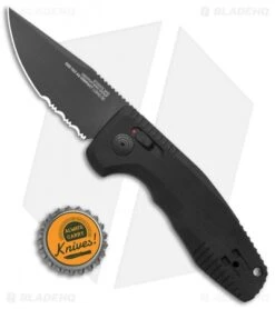 SOG Knives SOG-TAC AU Compact Automatic Knife Black (3" Black Serr) 9 SOG Knives SOG-TAC AU Compact Automatic Knife Black (3" Black Serr) -SOG Sales Store SOG Knives SOG TAC AU Compact Auto Black Black Serr 15 38 08 57 BHQ 119253 jr bottlecap