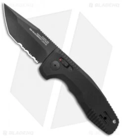 SOG Knives SOG-TAC AU Compact Tanto Automatic Knife Aluminum (2.9" Black Serr)