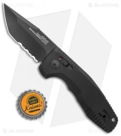 SOG Knives SOG-TAC AU Compact Tanto Automatic Knife Aluminum (2.9" Black Serr) 9 SOG Knives SOG-TAC AU Compact Tanto Automatic Knife Aluminum (2.9" Black Serr) -SOG Sales Store SOG Knives SOG TAC AU Compact Auto Tanto Black Black Serr BHQ 119255 jr bottlecap