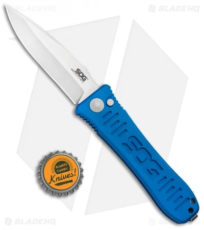 SOG Knives Spec Elite I Automatic Knife Blue (3.5" Satin) SE-51BU 6 SOG Knives Spec Elite I Automatic Knife Blue (3.5" Satin) SE-51BU - Image 4
