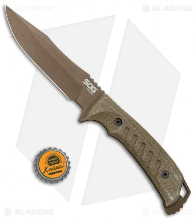 SOG Pillar Limited Fixed Blade Canvas Micarta (5" Bronze Cerakote) 6 SOG Pillar Limited Fixed Blade Canvas Micarta (5" Bronze Cerakote) - Image 4