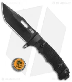 SOG Seal FX Tanto Fixed Blade Knife Black GRN (4.3" Black) 9 SOG Seal FX Tanto Fixed Blade Knife Black GRN (4.3" Black) -SOG Sales Store SOG Seal FX Fixed blade black GRN Tanto Black BHQ 99507 jr bottlecap