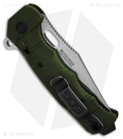 SOG Seal XR Flipper Knife OD Green FRN (3.9" Stonewash S35VN) BHQ Exclusive -SOG Sales Store SOG Seal XR Flipper XR Lock Knife OD Green FRN 3in SW BHQ 131606 td side lighter1