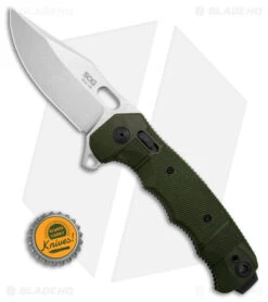 SOG Seal XR Flipper Knife OD Green FRN (3.9" Stonewash S35VN) BHQ Exclusive -SOG Sales Store SOG Seal XR Flipper XR Lock Knife OD Green FRN 3in SW BHQ 131606 td size lighter1