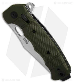 SOG Seal XR Flipper Knife OD Green FRN (3.9" Stonewash S35VN) BHQ Exclusive -SOG Sales Store SOG Seal XR Flipper XR Lock Knife OD Green FRN 3in SW BHQ 131606 td spine lighter1