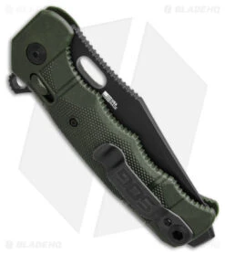 SOG Seal XR Flipper Knife OD Green FRN (3.9" Black S35VN) BHQ Exclusive 7 SOG Seal XR Flipper Knife OD Green FRN (3.9" Black S35VN) BHQ Exclusive -SOG Sales Store SOG Seal XR Lock Knife OD Green FRN 3in Black S35VN BHQ 131605 td side jr td