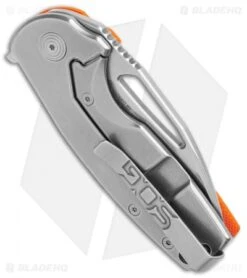 SOG Stout FLK Frame Lock Knife Orange G-10 (2.75" Stonewash) -SOG Sales Store SOG Stout FLK Orange G 10 SW BHQ 137222 jr side