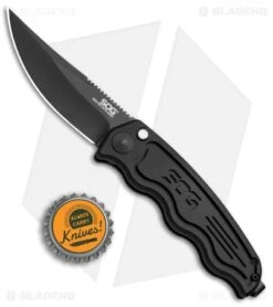 SOG Knives Mini SOG TAC Automatic Knife (3" Black) ST-11 -SOG Sales Store SOG TAC Clip Point Mini Black ST 11 BHQ 3162 jr bottlecap 2