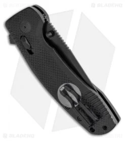 SOG-TAC XR Lock Knife Blackout Black G-10 (3.4" Black Serrated) -SOG Sales Store SOG TAC XR Lock Knife Blackout Black G 10 Black Serrated BHQ 107729 LS Side