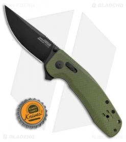 SOG-TAC XR Lock Knife OD Green G-10 (3.4" Black) -SOG Sales Store SOG TAC XR OD Green G 10 Black BHQ 107727 LS Bottlecap