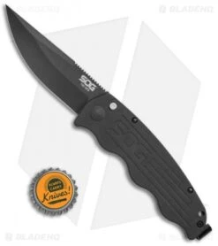 SOG Tac Ops Automatic Knife Black Canvas Micarta (3.5" S35VN Black) 10 SOG Tac Ops Automatic Knife Black Canvas Micarta (3.5" S35VN Black) -SOG Sales Store SOG Tac Ops Auto Black Canvas Micarta Black TO1011 BX BHQ 52251 jr bottlecap