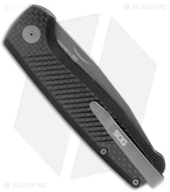 SOG Terminus LTE Slip Joint Knife Carbon Fiber/G-10 (2.9" Gray S35VN) -SOG Sales Store SOG Terminus SJ LTE Graphite BHQ 142687 jr side