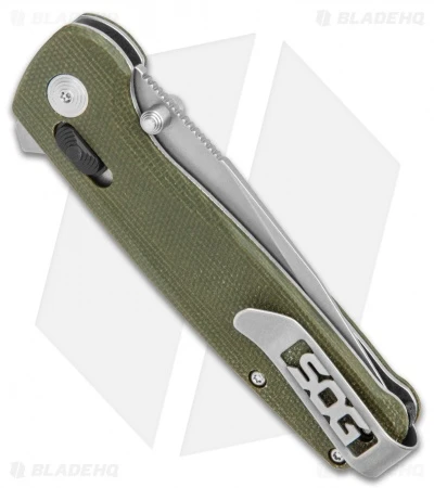 SOG Exclusive Terminus XR Lock Knife Green Micarta (3" Stonewash) 5 SOG Exclusive Terminus XR Lock Knife Green Micarta (3" Stonewash) - Image 3