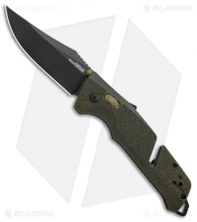 SOG Trident AT-XR Lock Knife OD Green Clip Point (3.7" Black) 3 SOG Trident AT-XR Lock Knife OD Green Clip Point (3.7" Black)