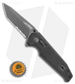 SOG Vision XR Lock Knife Black G-10 (3.4" Black Serrated) -SOG Sales Store SOG Vision Mk3 Partially Serrated 12 57 02 57 BHQ 107731 LS Bottlecap