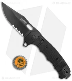 SOG Seal XR Flipper XR-Lock Knife Black Nylon (3.9" Black Serrated) 9 SOG Seal XR Flipper XR-Lock Knife Black Nylon (3.9" Black Serrated) -SOG Sales Store Sog Seal XR Flipper Black FRN Black Serr BHQ 136182 jr bottlecap