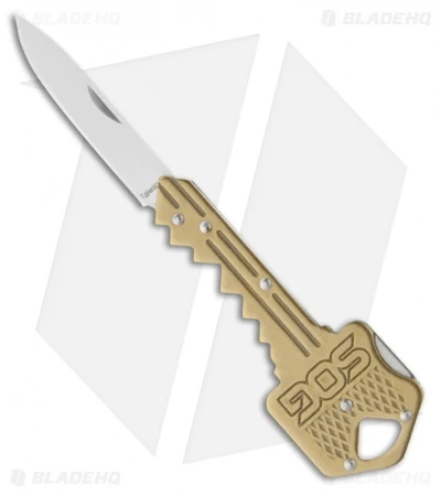 SOG Brass Key Lockback Knife Keychain Utility (1.5" Satin) KEY102 3 SOG Brass Key Lockback Knife Keychain Utility (1.5" Satin) KEY102