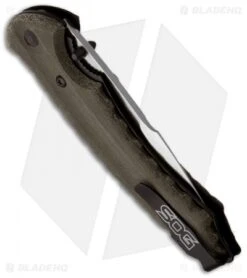 SOG Kiku Folder Large Folding Knife (4.6" Black Plain) KU-1012 5 SOG Kiku Folder Large Folding Knife (4.6" Black Plain) KU-1012 -SOG Sales Store sog kiku folder lrg satin ku 1011 side 1