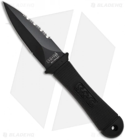 SOG Mini Pentagon M14 Fixed Blade Knife (3.5" Black Serr) 3 SOG Mini Pentagon M14 Fixed Blade Knife (3.5" Black Serr)