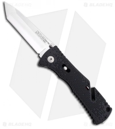 SOG Trident Mini Tanto Assisted Opening Knife (3.15" Satin) TF-26 3 SOG Trident Mini Tanto Assisted Opening Knife (3.15" Satin) TF-26