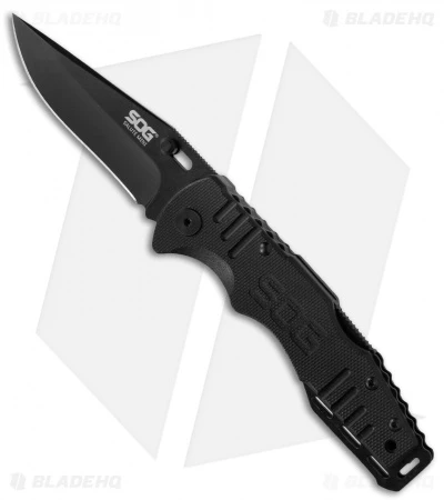 SOG Salute Mini Lockback Knife (3.125" Black) FF1101 3 SOG Salute Mini Lockback Knife (3.125" Black) FF1101