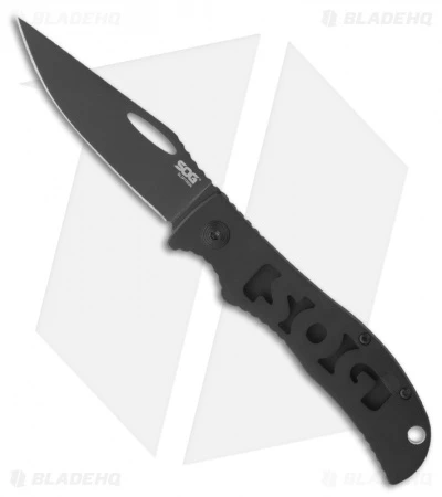 SOG SlipTron Folding Knife (3" Black Plain) STR02 3 SOG SlipTron Folding Knife (3" Black Plain) STR02