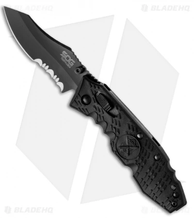 SOG Toothlock Folding Knife Black GRN (3.125" Black Serr) TK-04 3 SOG Toothlock Folding Knife Black GRN (3.125" Black Serr) TK-04