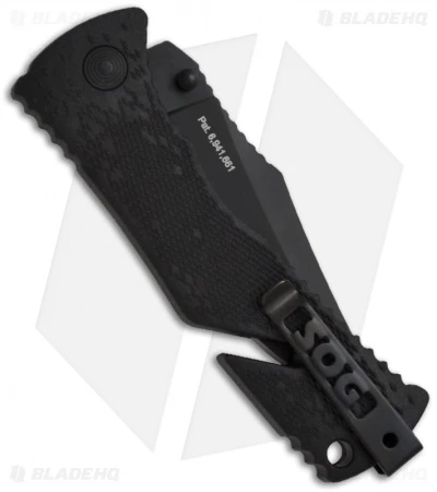SOG Trident Tanto Assisted Opening Knife (3.75" Black Plain) TF-7 4 SOG Trident Tanto Assisted Opening Knife (3.75" Black Plain) TF-7 - Image 2